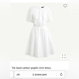 j. crew tie-back cotton poplin mini dress